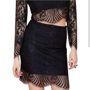 For Love And Lemons Lolo Skirt size Medium black lace mini like new